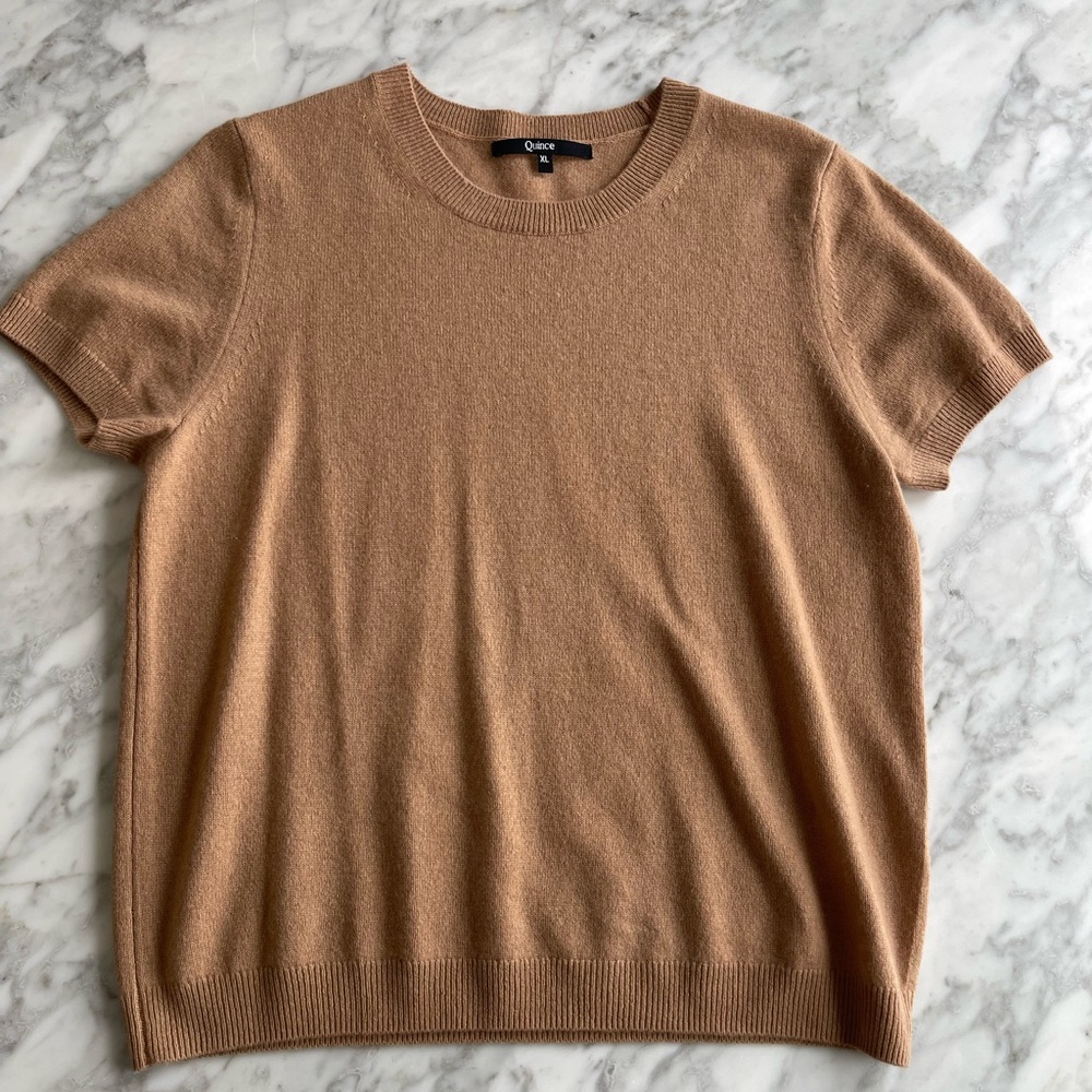 Quince Tan Crewneck Sweater